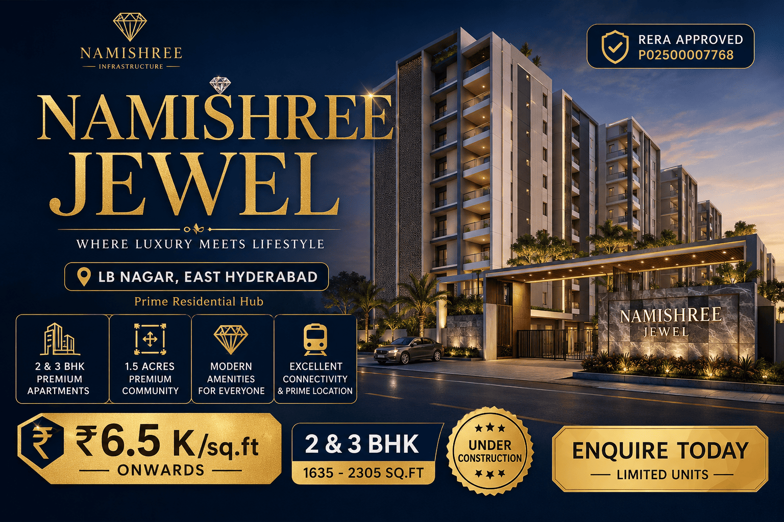 Namishree Jewel - Premium Apartments in LB Nagar Hyderabad