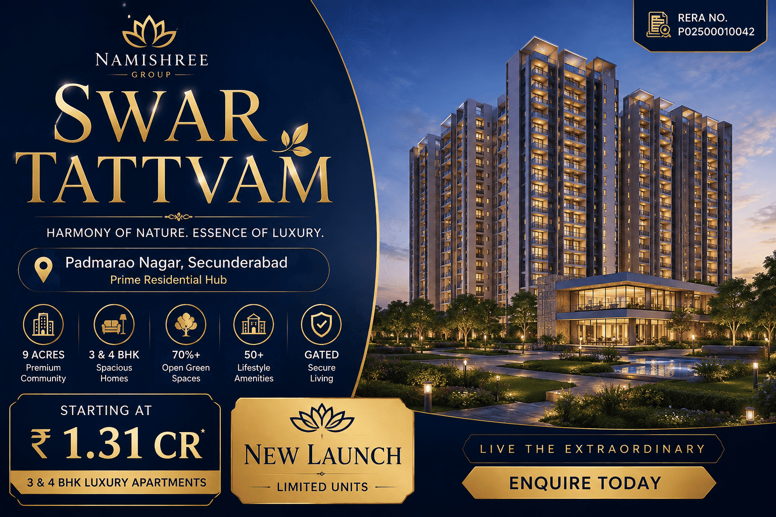 Namishree Swar Tattvam - Luxury Apartments in Secunderabad