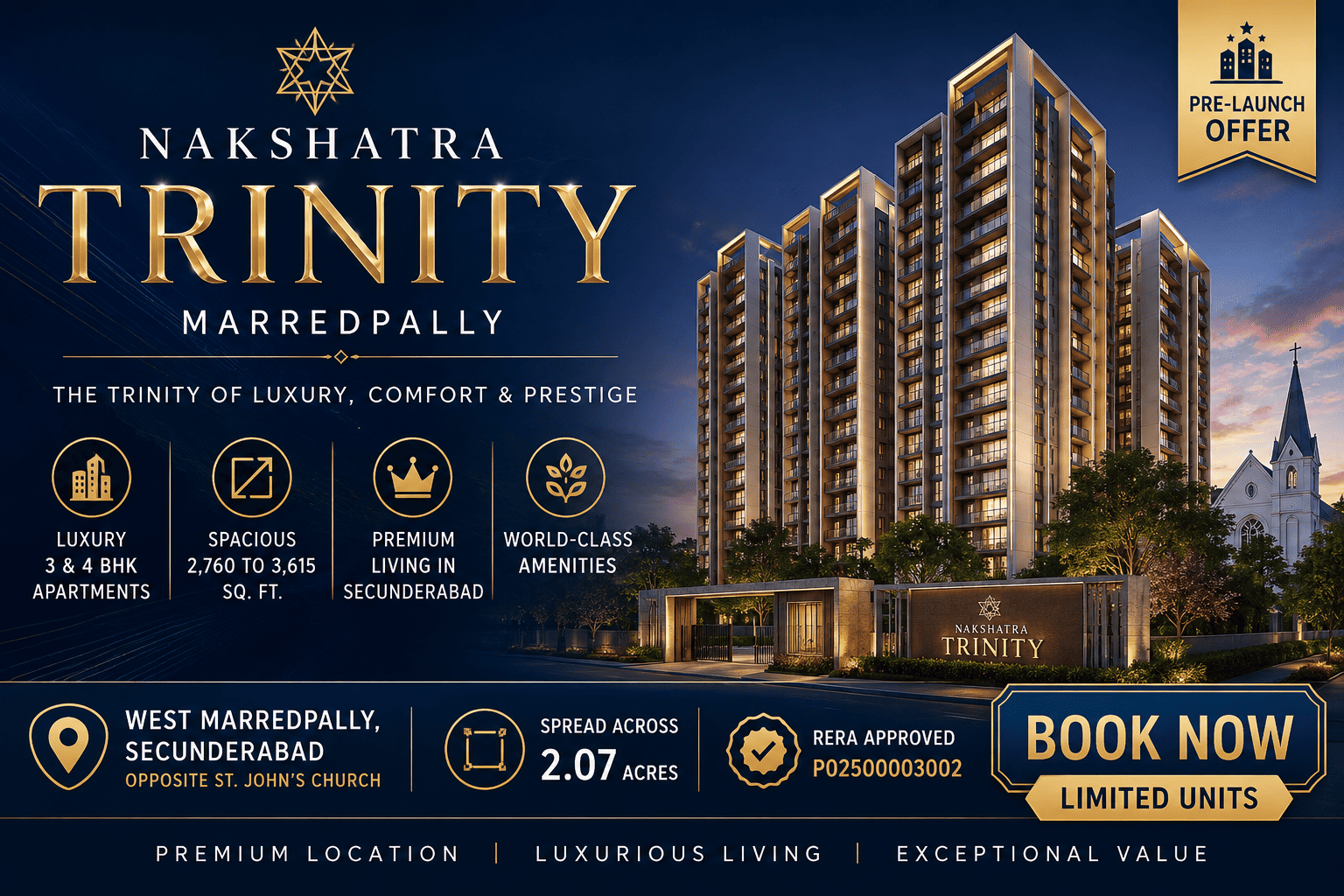 Nakshatra Trinity Marredpally - Premium Apartments in Secunderabad