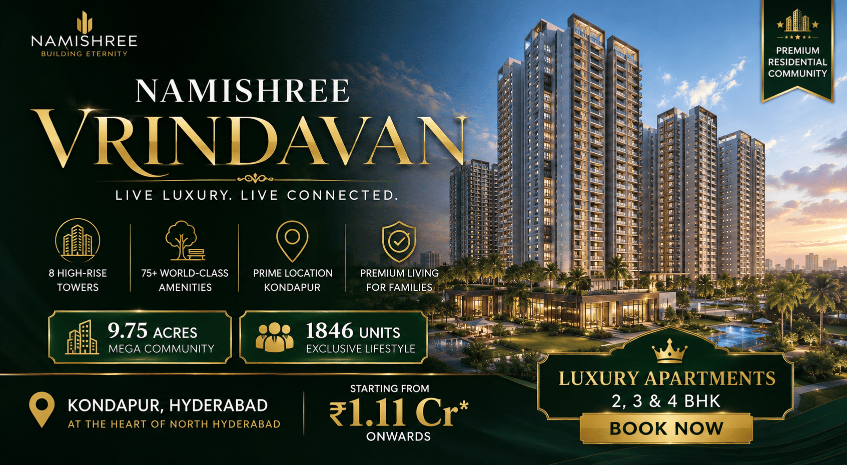 Namishree Vrindavan Kondapur - Luxury Apartments in Kondapur Hyderabad